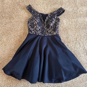 Elegant Navy Blue Homecoming Dress